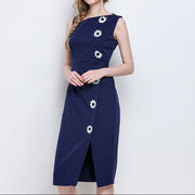 Women Summer Elegant Pencil Dress Festa High Quality Vintage Office Party Robe Femme Sleeveless Designer Tank Vestidos