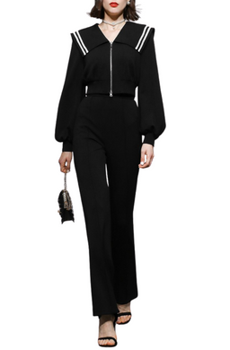 High Quality High Waist Flare Pants Long Sleeves Blouse 2 Piece Suits