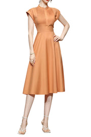 High Quality Round Neck Sleeveless Vintage Shirt Dress