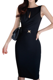 Elegant Sleeveless Bodycon Knee Length Casual Dress