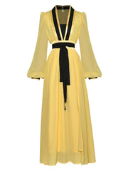 Elegant long dress with high quality bows