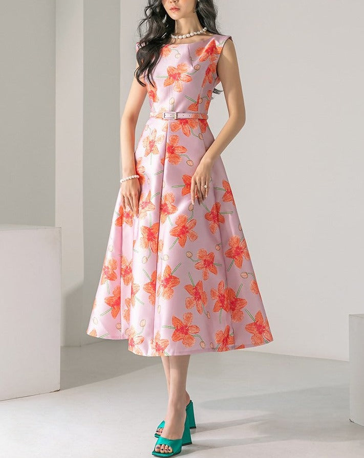 Floral Long Slim Casual Elegant Dress