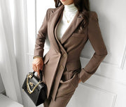 High Quality 2 Piece Set Blazer Jacket and Midi Pants Suit