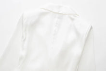 V Neck Long Sleeve Elegant Shoulder Pads Plain Pleated Mini Dress
