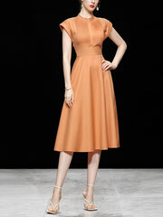 High Quality Round Neck Sleeveless Vintage Shirt Dress