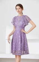 High quality multi color vintage designer flared elegant lace dress