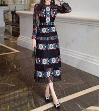 High Quality Long Sleeve Embroidery Elegant Lace Dresses