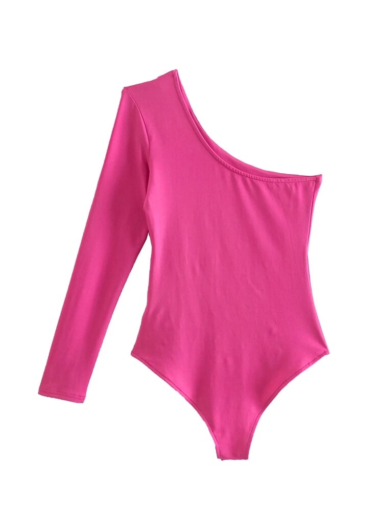 One-shoulder bodysuit with cut-out design