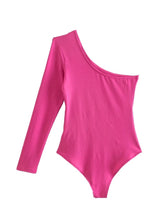 One-shoulder bodysuit with cut-out design