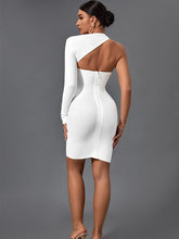 Elegant Sexy Cut Out Long Sleeve Slim Bodycon White Dress