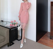 High Quality Various Colors O Neck Long Sleeve Elegant Dress