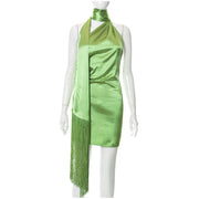 Green Backless Dress Sleeveless Halter Sexy Casual