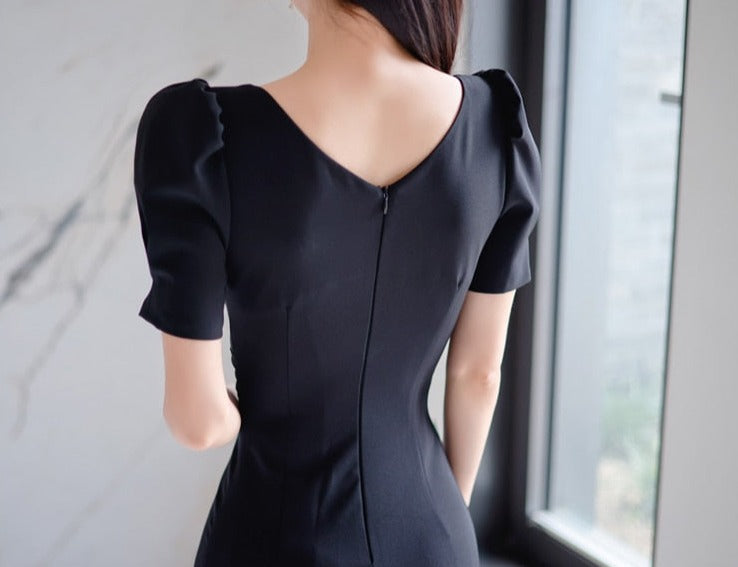 High Quality Short Sleeve Office Elegant Sheath Dress