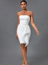 Sexy Elegant Ruffled White Bandage Dress