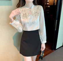 High Quality Casual Elegant 3D Embroidery Vintage Blouses