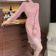 High Quality Various Colors O Neck Long Sleeve Elegant Dress