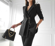 High Quality 2 Piece Set Blazer Jacket and Midi Pants Suit