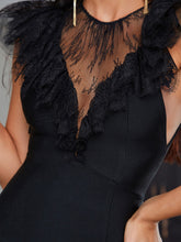 Black Bodycon Lace Elegant Sexy Midi Dress