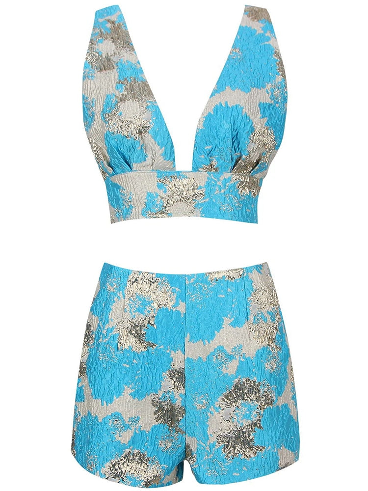 sexy top and shorts two piece set