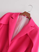 Casual Long Sleeve Cascading Ruffle Belted Suit Coat