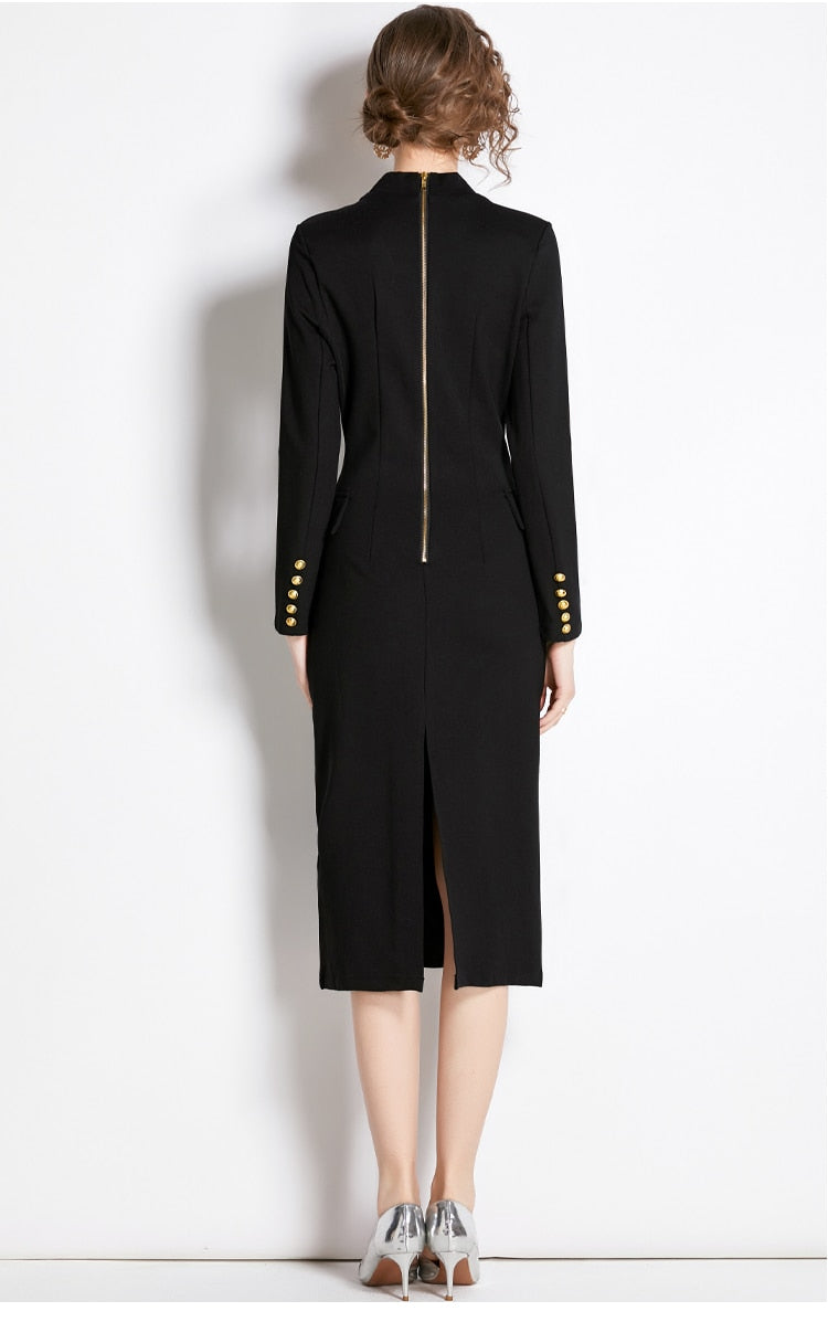 double breasted long sleeve dress Double Breasted Long Sleeve Mini Blazer Dress
