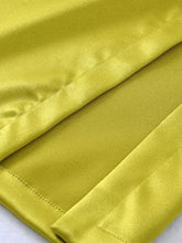 Nine Quarter Sleeve Side Slit Yellow Satin One Shoulder Midi Dress