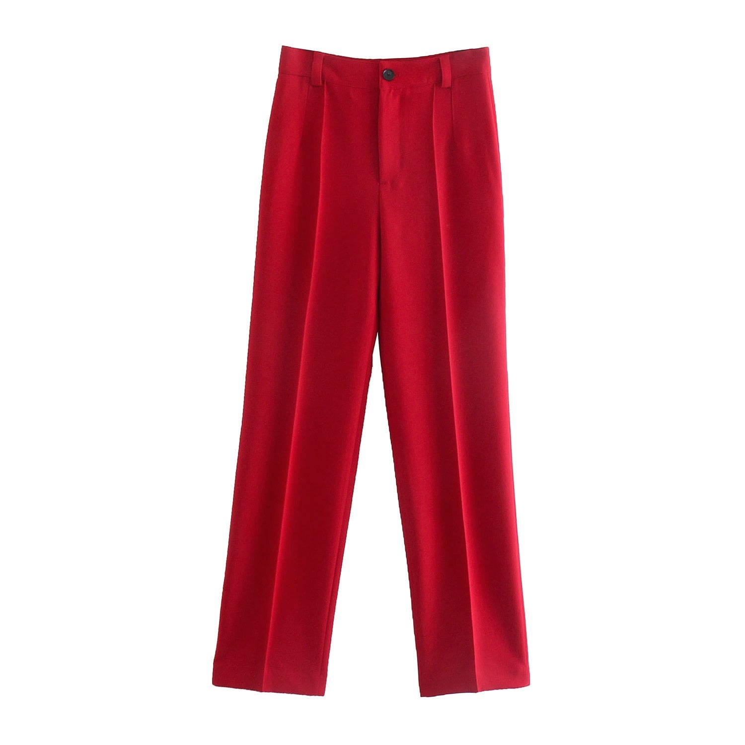 Pants With Darts  Wear Straight Pants Vintage High Waist Zipper Fly Female Trousers