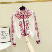 High quality long sleeve satin printed shirt