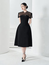 High Quality Elegant Midi Black Dress