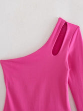 One-shoulder bodysuit with cut-out design
