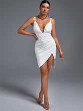 Sexy Elegant White Bodycon Draped Bandage Dress