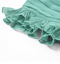 High Quality Multi Color Sleeveless Pleated Ruffle Maxi Dress