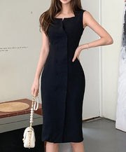 High Quality Sleeveless Double Breasted Elegant Sheath Dress