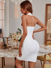 Halter Sexy Elegant White Bodycon Bandage Dress