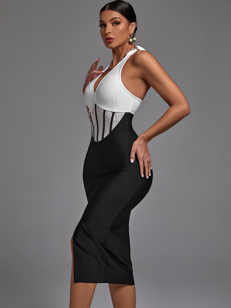 open back bandage dress Open Back Bandage Short Dress bebe
