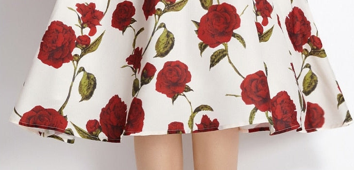 Women Autumn Elegant Floral Dress Festa High Quality Cocktail Party Robe Femme Vintage Square Collar Designer Vestidos