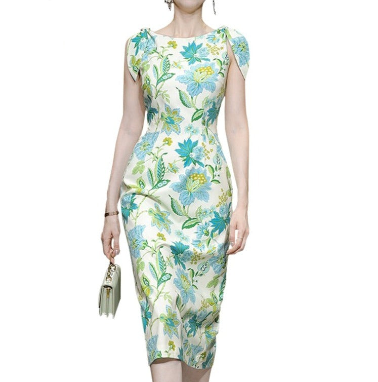 High Quality Midi Floral Bodycon Pencil Dress