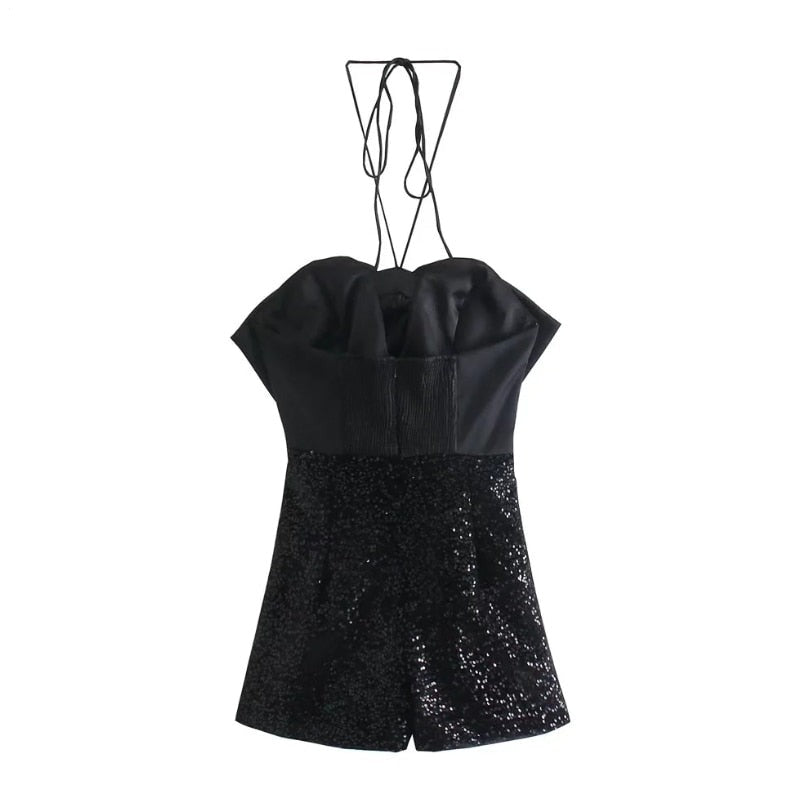 Casual Sequined Sexy Playsuit