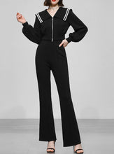 High Quality High Waist Flare Pants Long Sleeves Blouse 2 Piece Suits