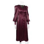 High Quality Deep V Neck Long Sleeve Dress