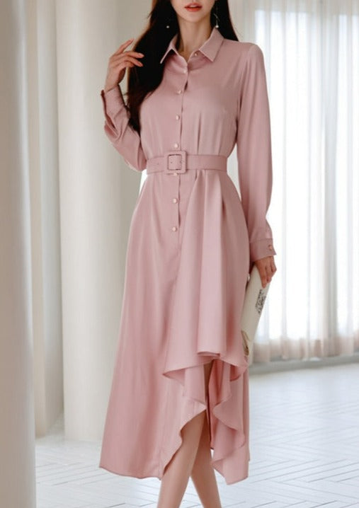 Simple New Autumn Dresses Women European Single Breasted Shirt Vestidos Fashion Slim Big Swing Long Party Casual Dress Photo / L Simple New Autumn Dresses Women European Single Breasted Shirt Vestidos Fashion Slim Big Swing Long Party Casual Dress Photo / L