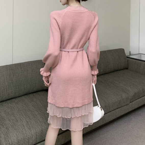 High Quality Various Colors O Neck Long Sleeve Elegant Dress