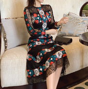 High Quality Long Sleeve Embroidery Elegant Lace Dresses