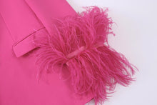 Pink Feather Blazer Woman Straight Button Jacket Women Fashion Streetwear Blazer Women Long Sleeve Blazers for Women Coats
