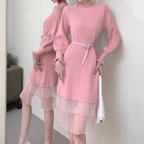 High Quality Various Colors O Neck Long Sleeve Elegant Dress