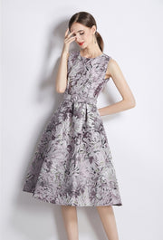 High Quality Sleeveless Knee Length Floral Cocktail Dress