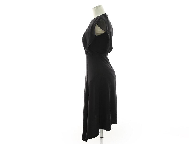 High Quality Asymmetric Round Neck Tight Black Dress