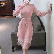 High Quality Various Colors O Neck Long Sleeve Elegant Dress