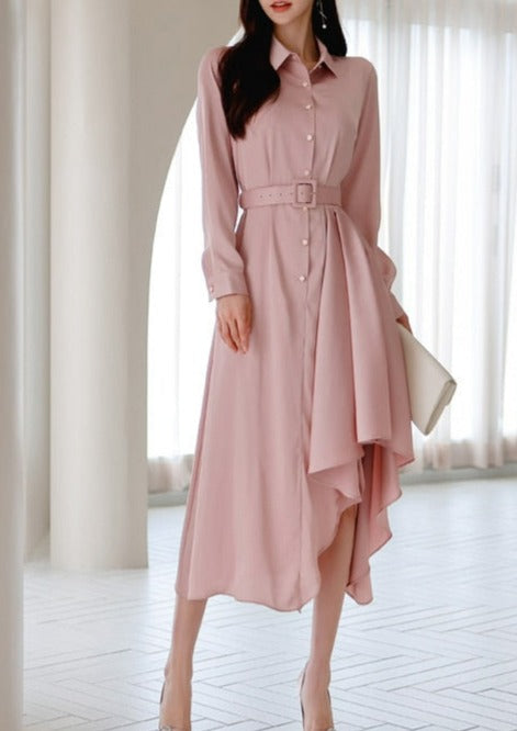 Simple New Autumn Dresses Women european Single breasted Shirt Vestidos Fashion Slim Big Swing Long Party Casual Dress photo / L Simple New Autumn Dresses Women european Single breasted Shirt Vestidos Fashion Slim Big Swing Long Party Casual Dress photo / L