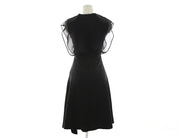 High Quality Asymmetric Round Neck Tight Black Dress